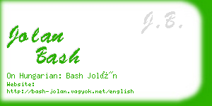 jolan bash business card